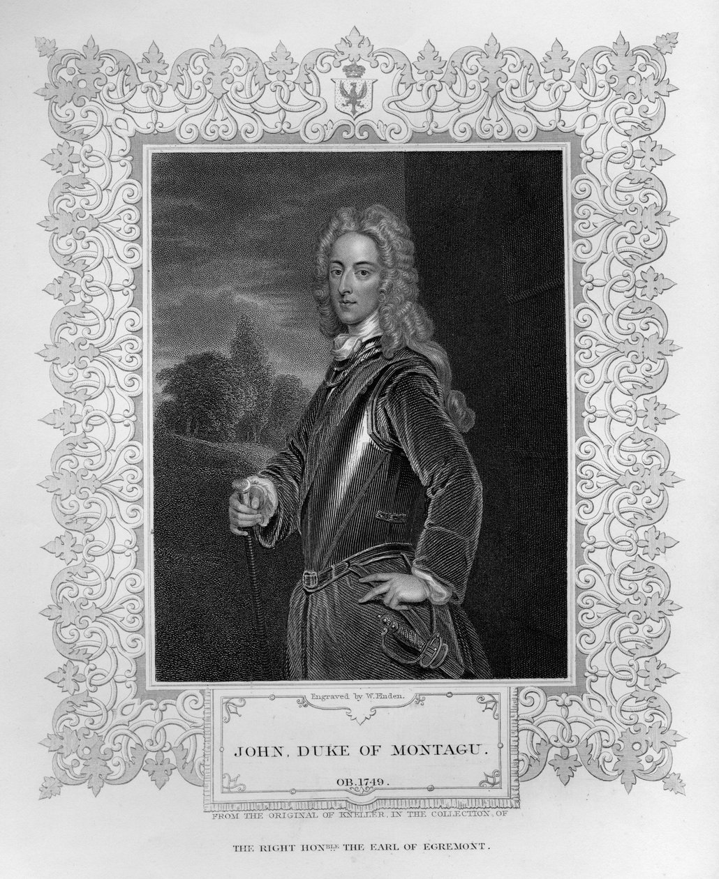 Portrett av John Duke of Montagu av English School