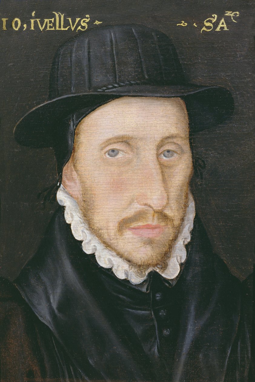 Portrett av John Jewell (1522-71) stipendiat ved Corpus Christi College, Oxford og biskop av Salisbury av English School