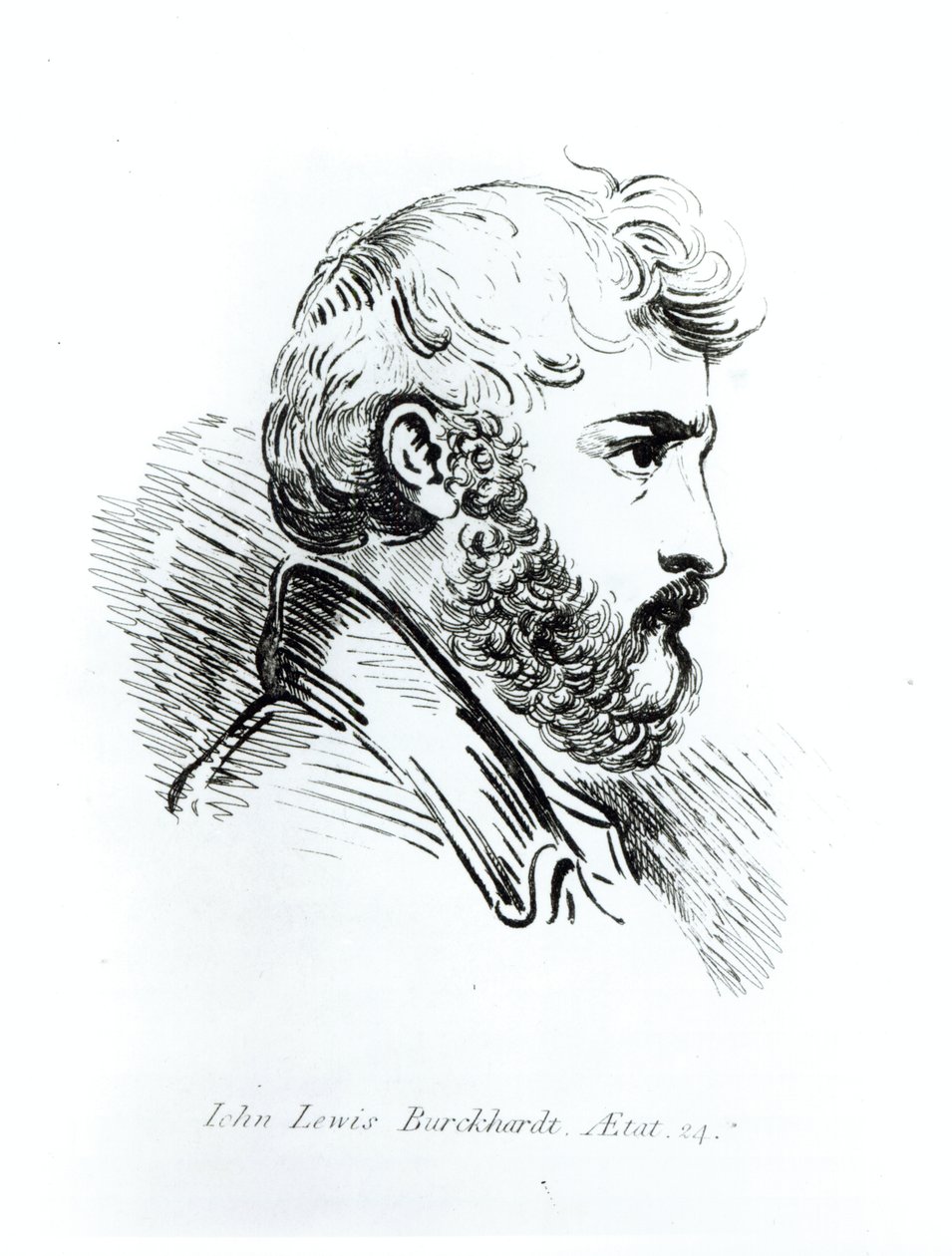 Portrett av John Lewis Burckhardt (1784-1817) i en alder av 24 (penn og blekk) av English School