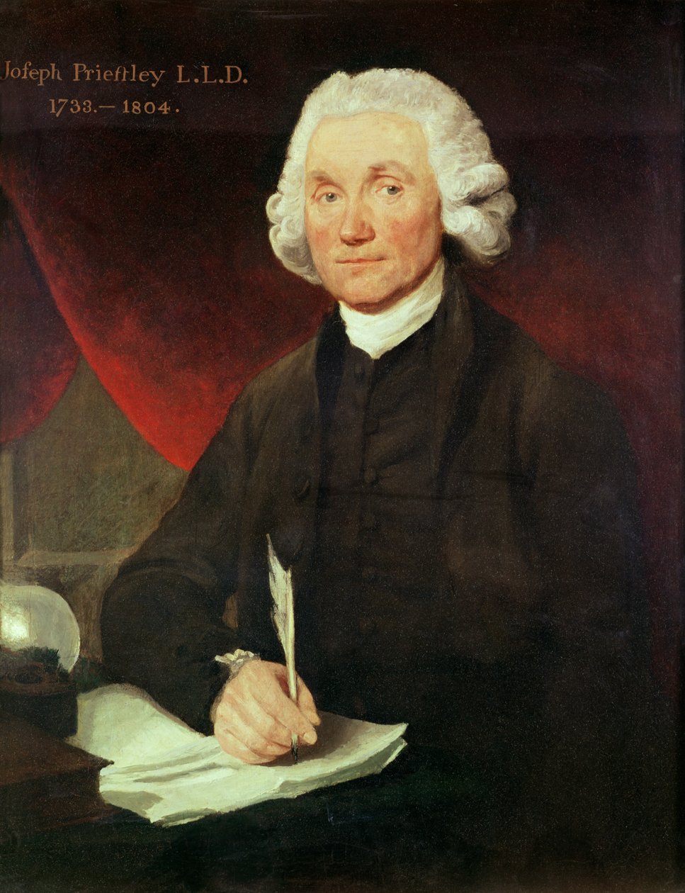 Portrett av Joseph Priestley (1733-1804) av English School