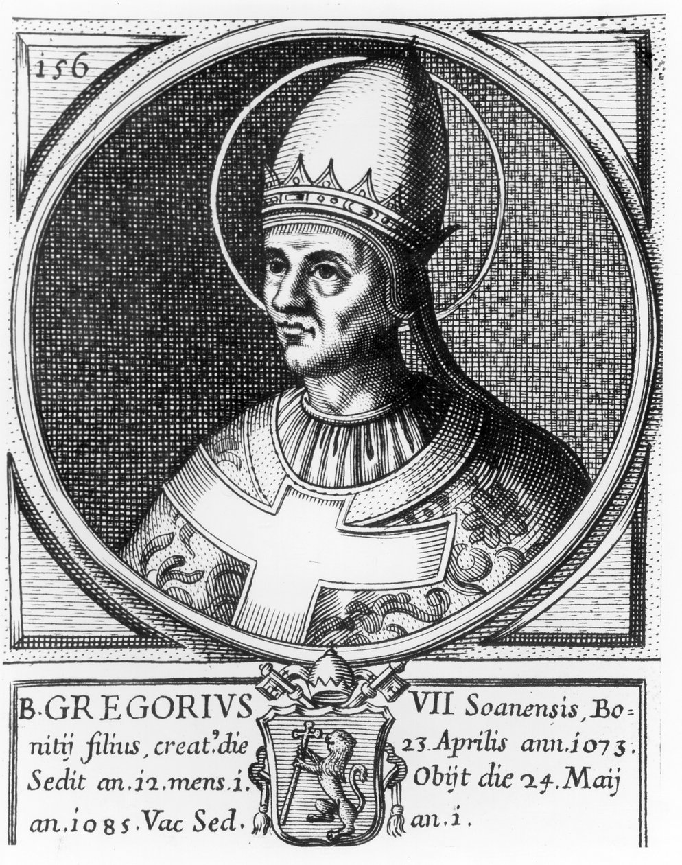 Portrett av pave Gregor VII (f.1020) av English School