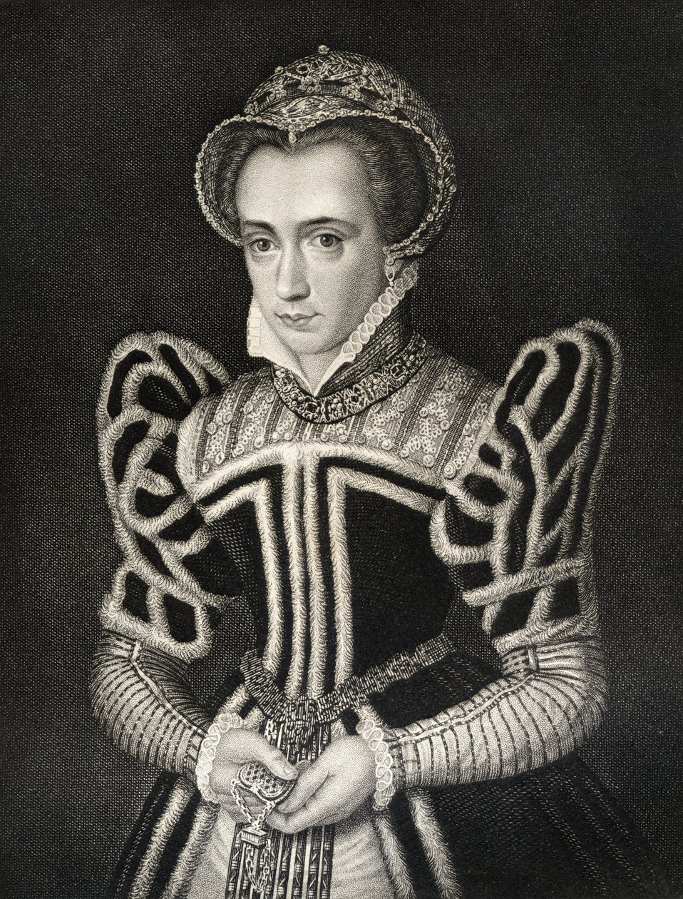 Portrett av Queen Mary I fra 'Lodge's British Portraits', 1823 av English School