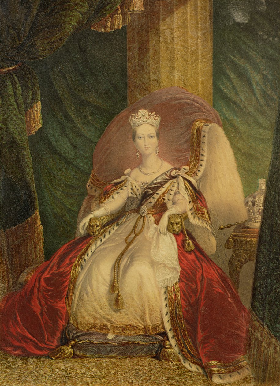 Portrett av dronning Victoria (1819-1901) av English School