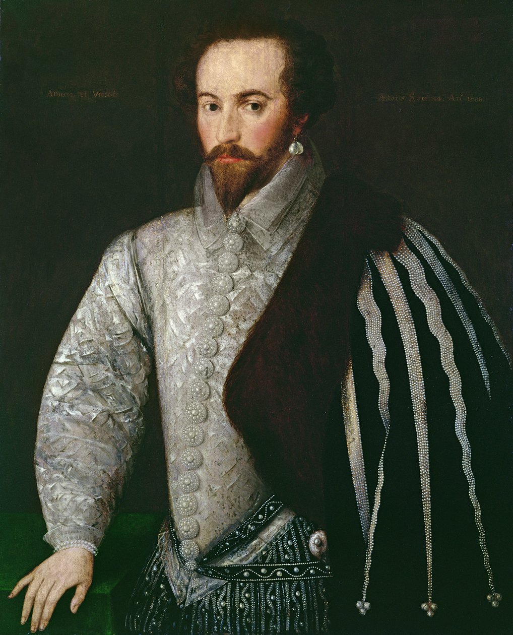 Portrett av Sir Walter Raleigh (1554-1618) 1588 av English School
