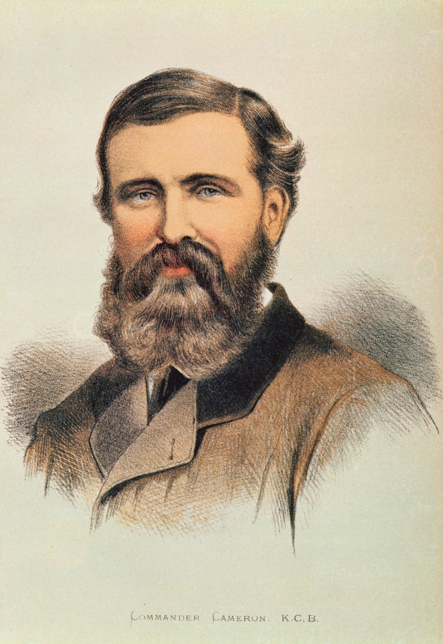 Portrett av Verney Lovett Cameron (1844-94), engelsk oppdagelsesreisende av English School