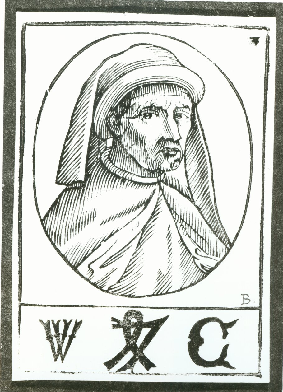 Portrett av William Caxton (ca. 1422-91) og hans Printer