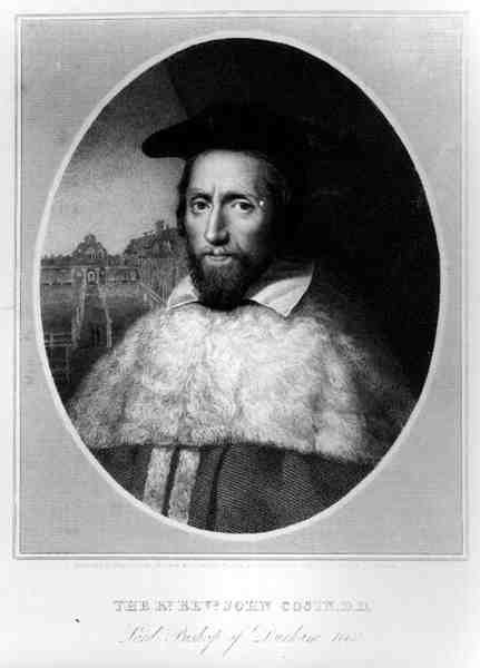 Portrett av Rt pastor John Cosin (1594-1672), Lord Bishop of Durham 1660, gravert av Edward Scriven (1775-1841), 1815 av English School