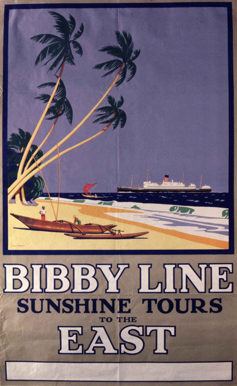 Plakatannonsering «Bibby Line Sunshine Tours» av English School