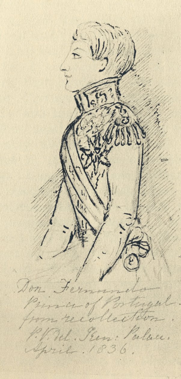 Prins Ferdinand av Sachsen-Coburg (1816-85) konggemal av Portugal av English School