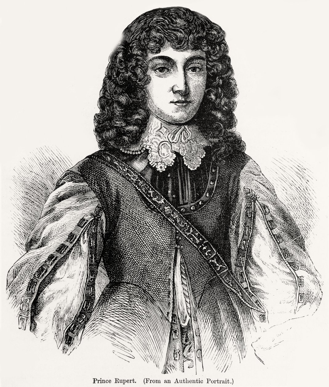 Prins Rupert (1619-82) fra et autentisk portrett av English School
