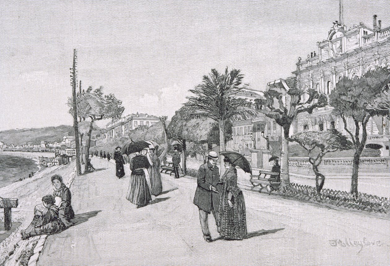 Promenade des Anglais, Nice, Frankrike, fra 