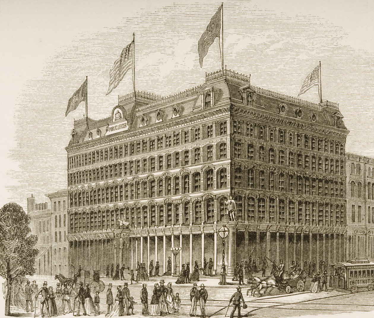 Public Ledger Building, Philadelphia, ca. 1870, fra 