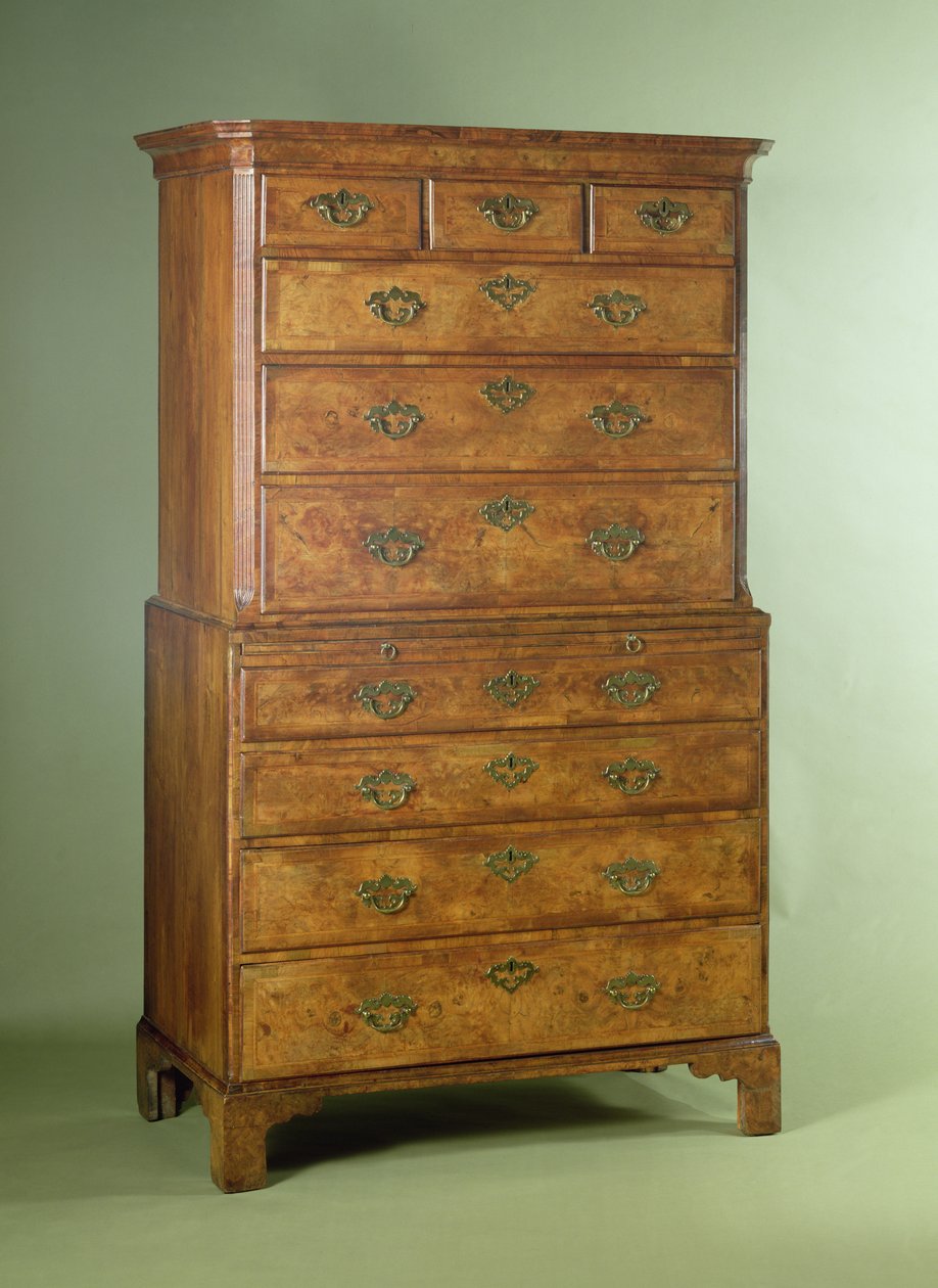 Queen Anne valnøtt tallboy, tidlig på 1700-tallet (valnøtt) av English School