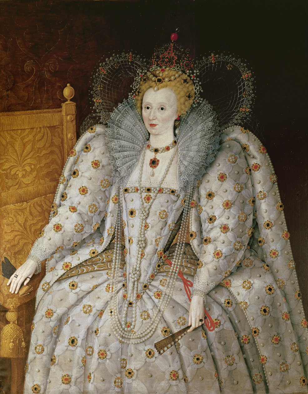 Dronning Elizabeth I av England og Irland (1533-1603) av English School