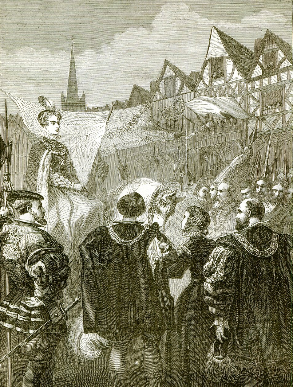 Dronning Elizabeth kommer inn i London av English School