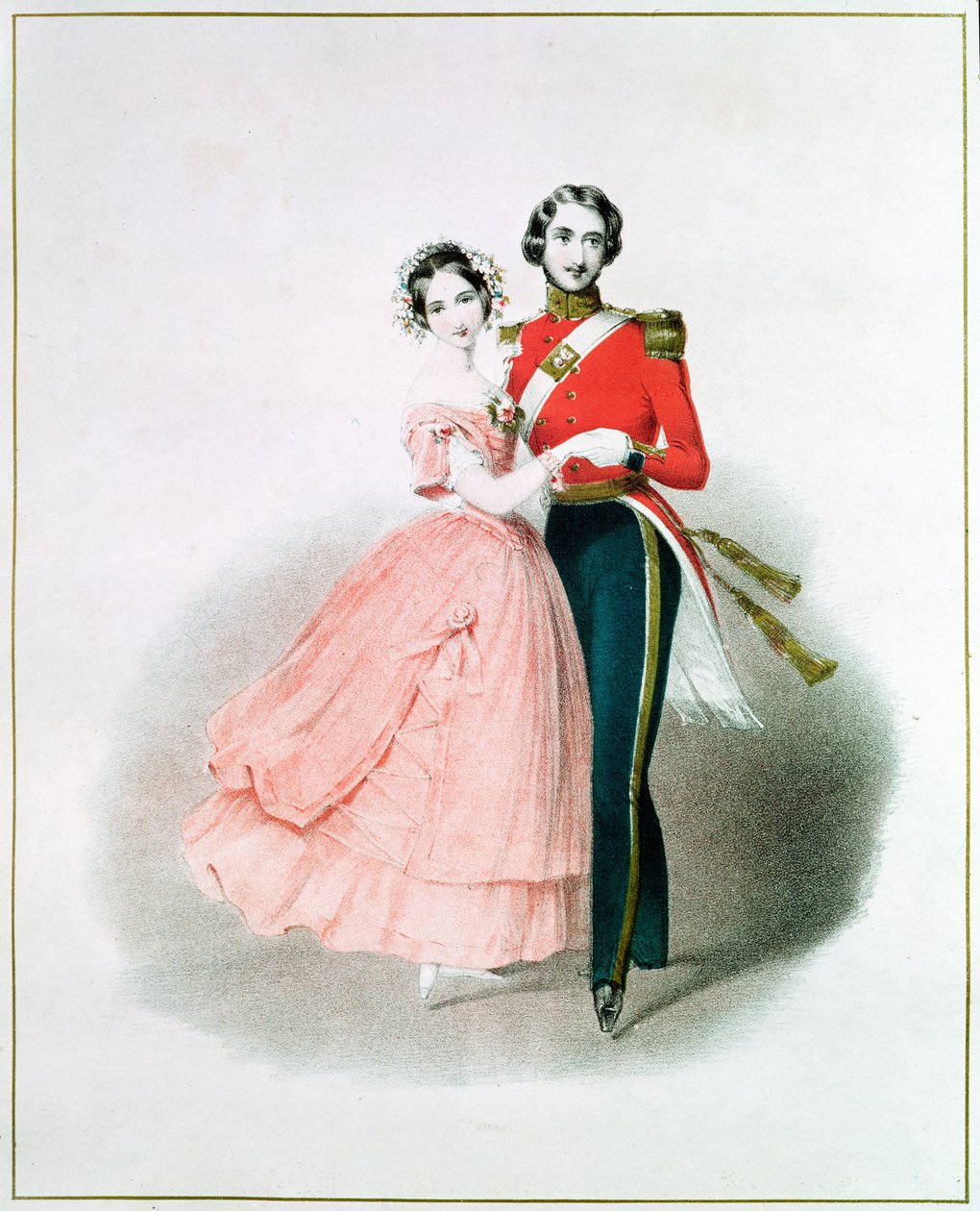 Dronning Victoria (1819-1901) og Prince Albert Dancing (1819-61) av English School