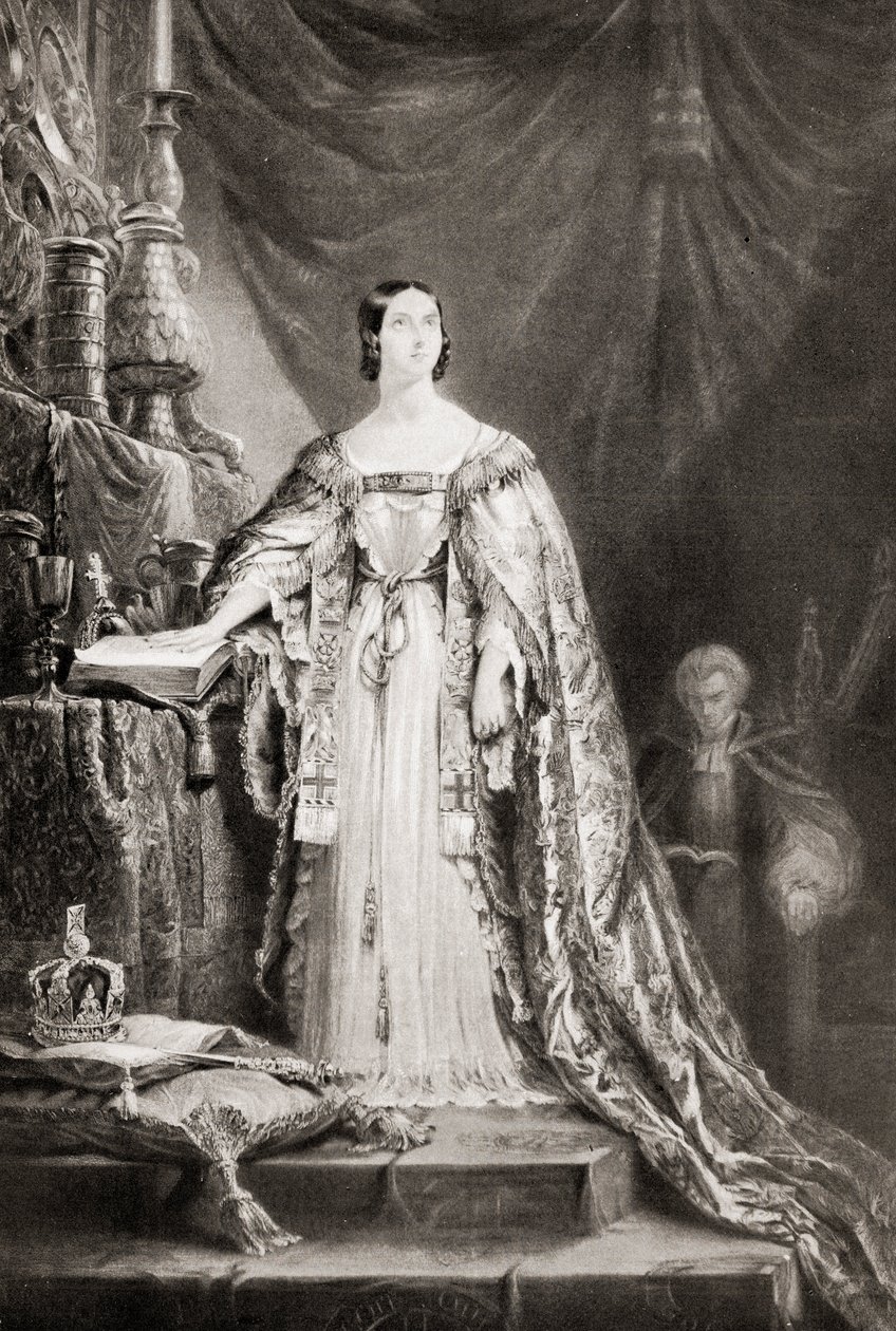 Dronning Victoria (1819-1901) avla kroningsed av English School