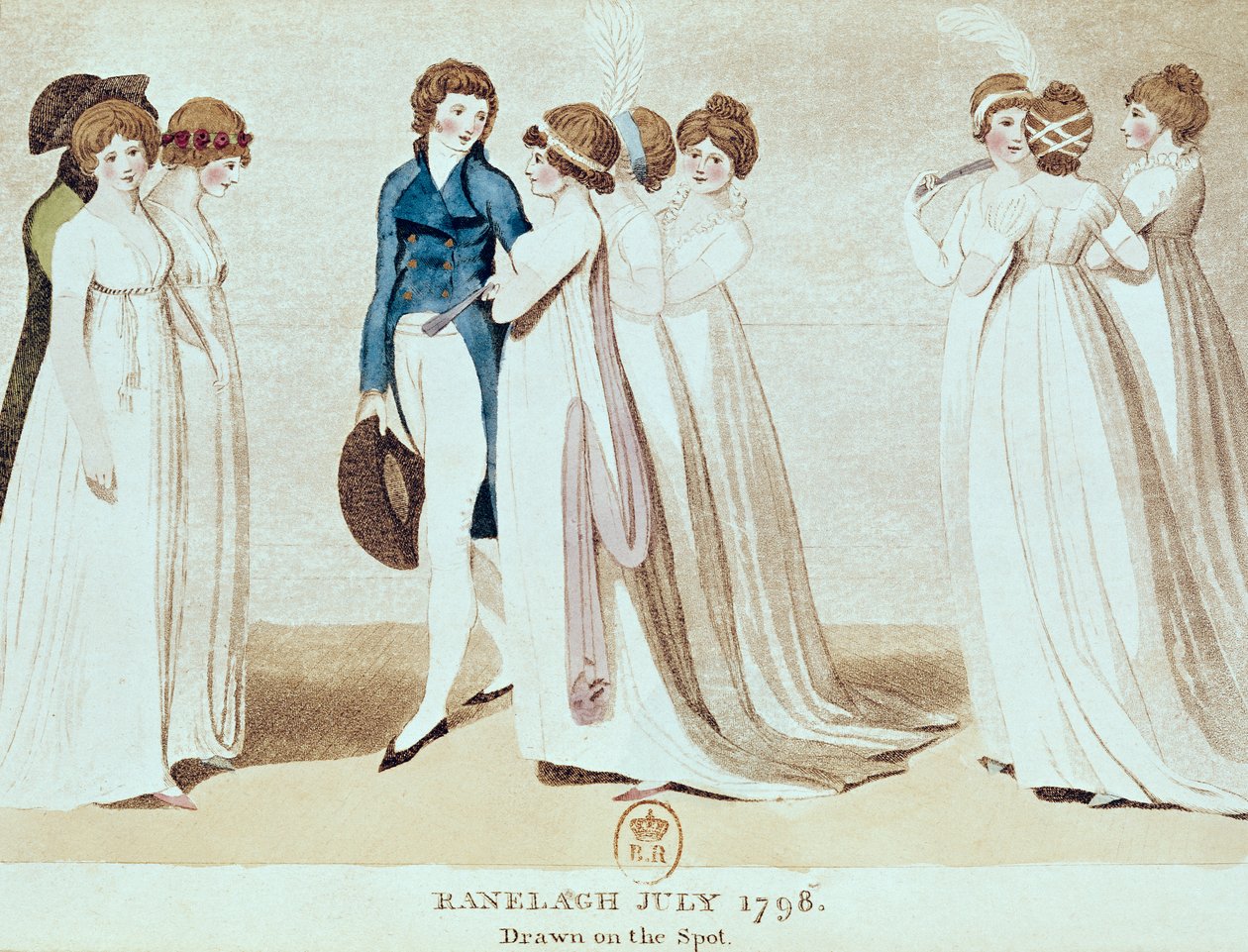 Ranelagh, juli 1798, ca. 1798-1800 (wc på papir) av English School