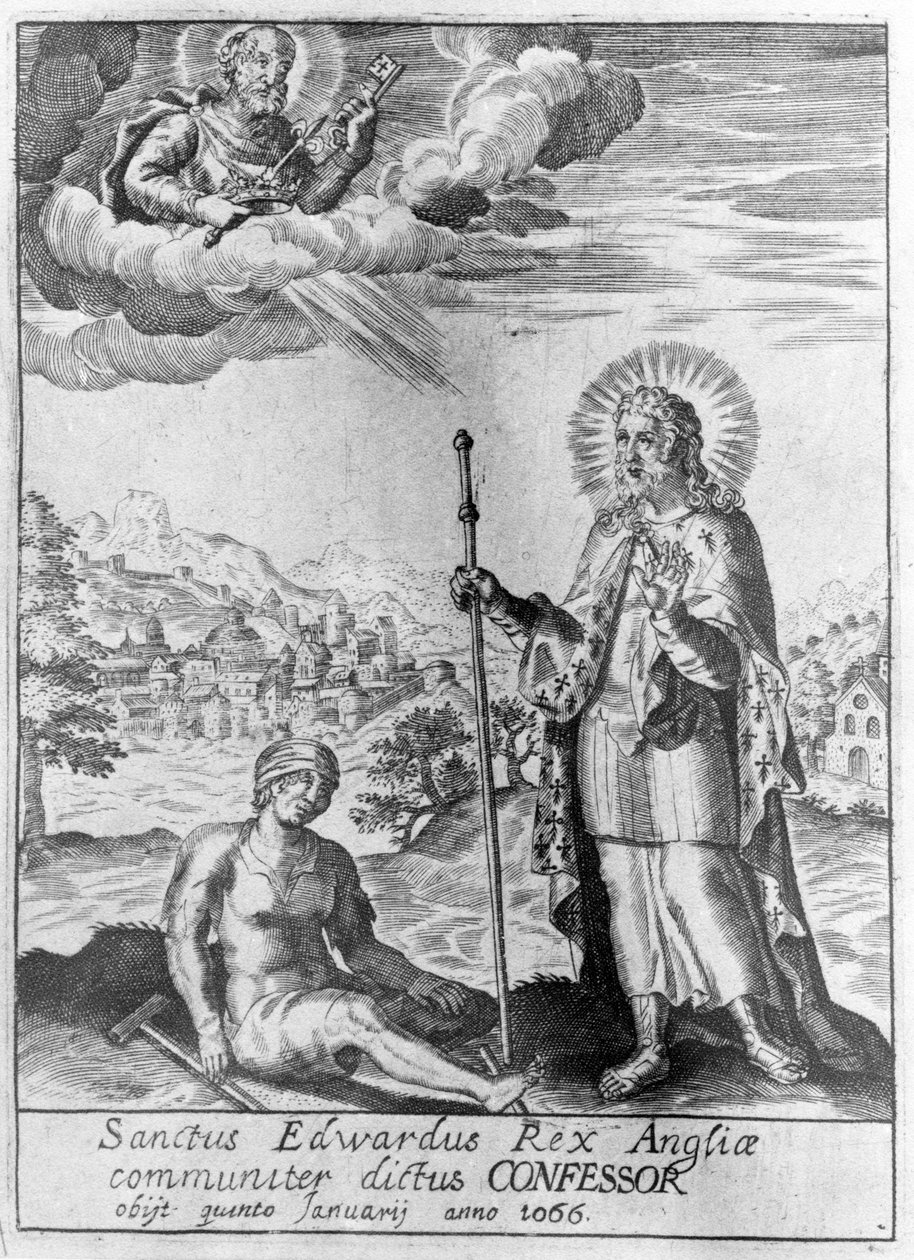 Saint Edward King of England, ofte kalt Confessor av English School