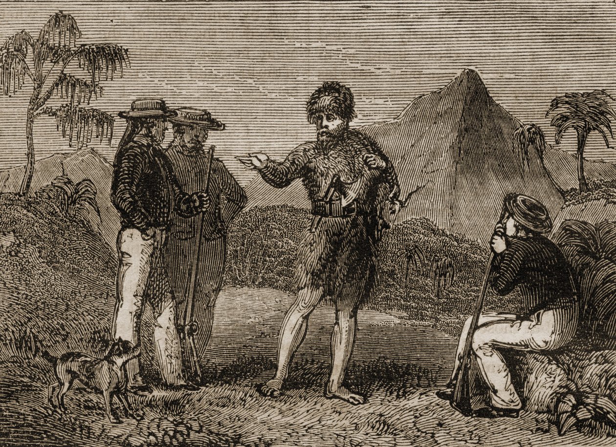 Selkirk and the British Sailors, illustrasjon fra 