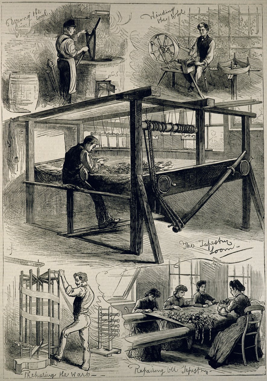 Skisser av Royal Tapestry Manufactory i Windsor, fra 