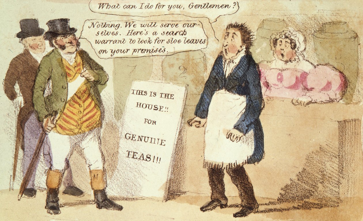 Sloe (Slow) But Sure Justice, nr. 46 fra Caricatures, ca. 1831 av English School