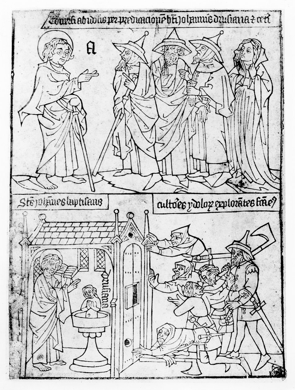 St. Johannes evangelisten døper Drusiana av English School