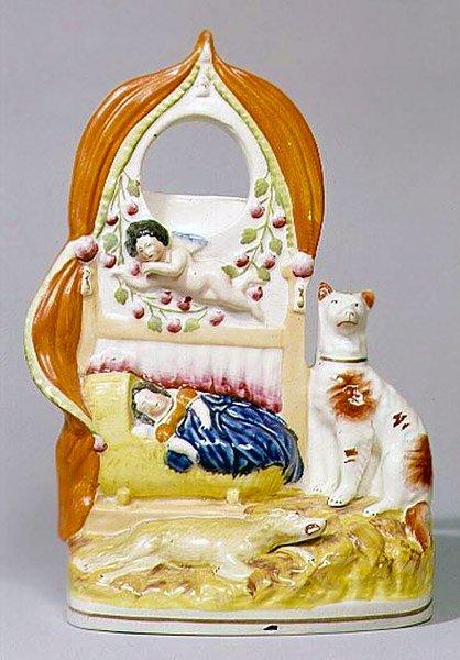 Staffordshire Watch Holder, ca. 1850 (keramikk) av English School