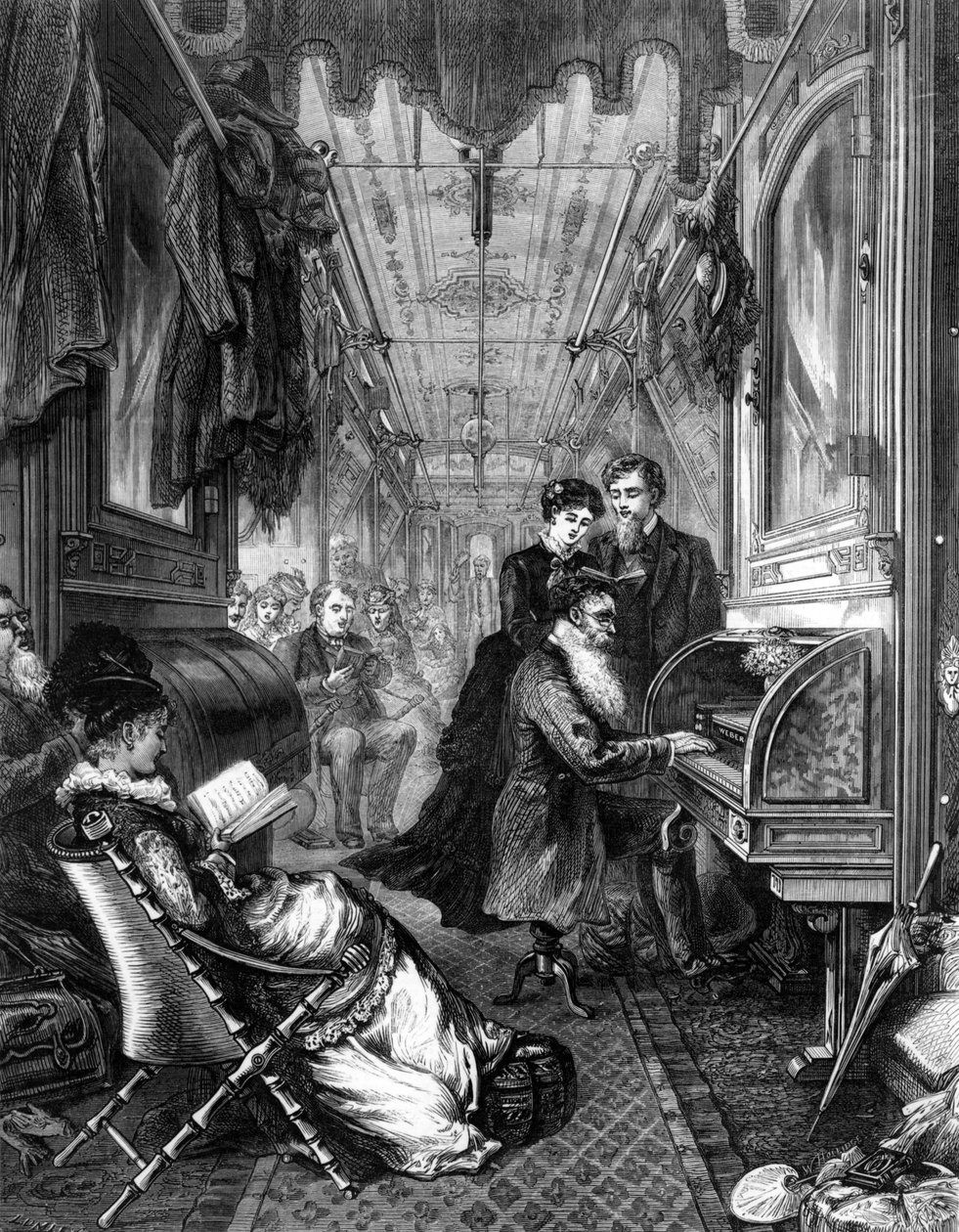 Søndag på Union Pacific Railway, 1875 av English School