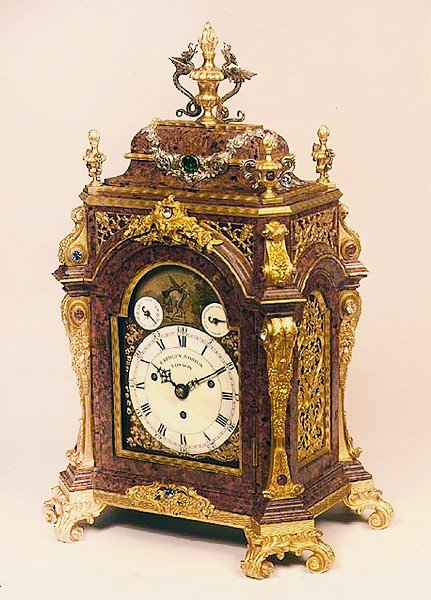 Bordklokke, av Eardley Norton (fl.1770-94), 1700-tallet (skilpaddeskall og ormolu) av English School