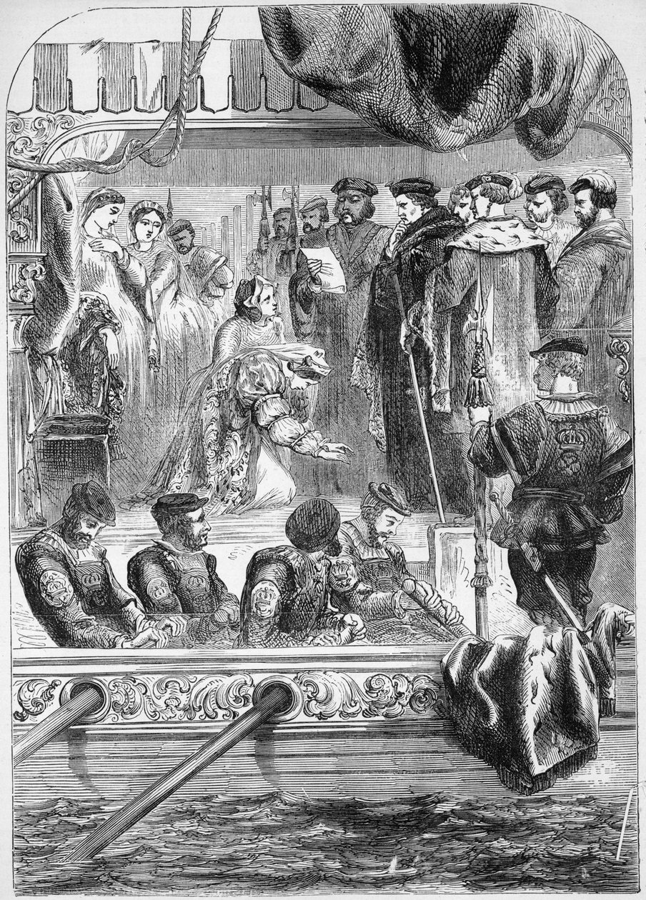 Arrestasjonen av Anne Boleyn (trykk) av English School