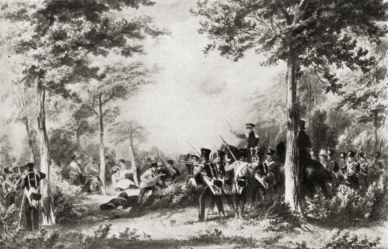 Slaget ved Bossenden Wood i 1838 av English School