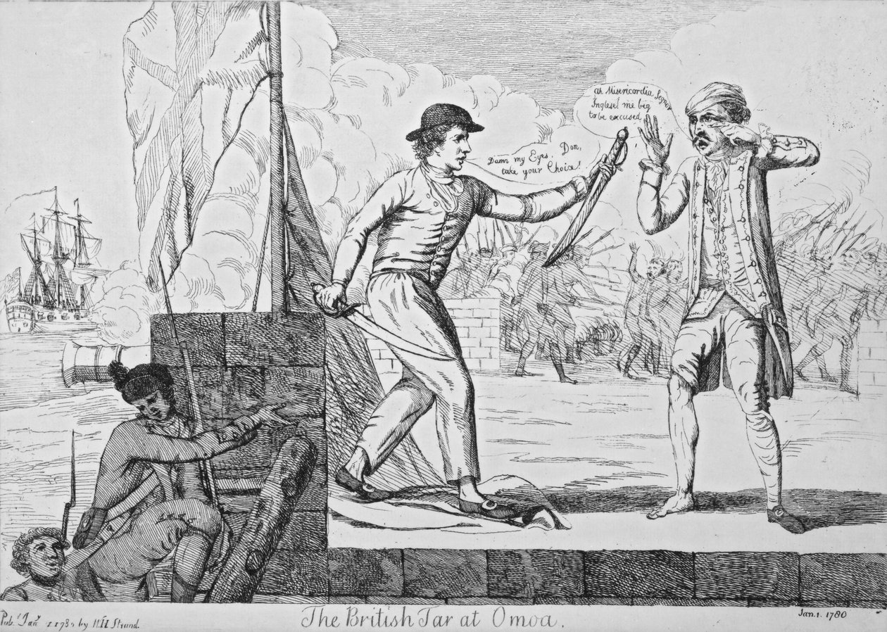 The British Tar ved Omoa, 1780 av English School