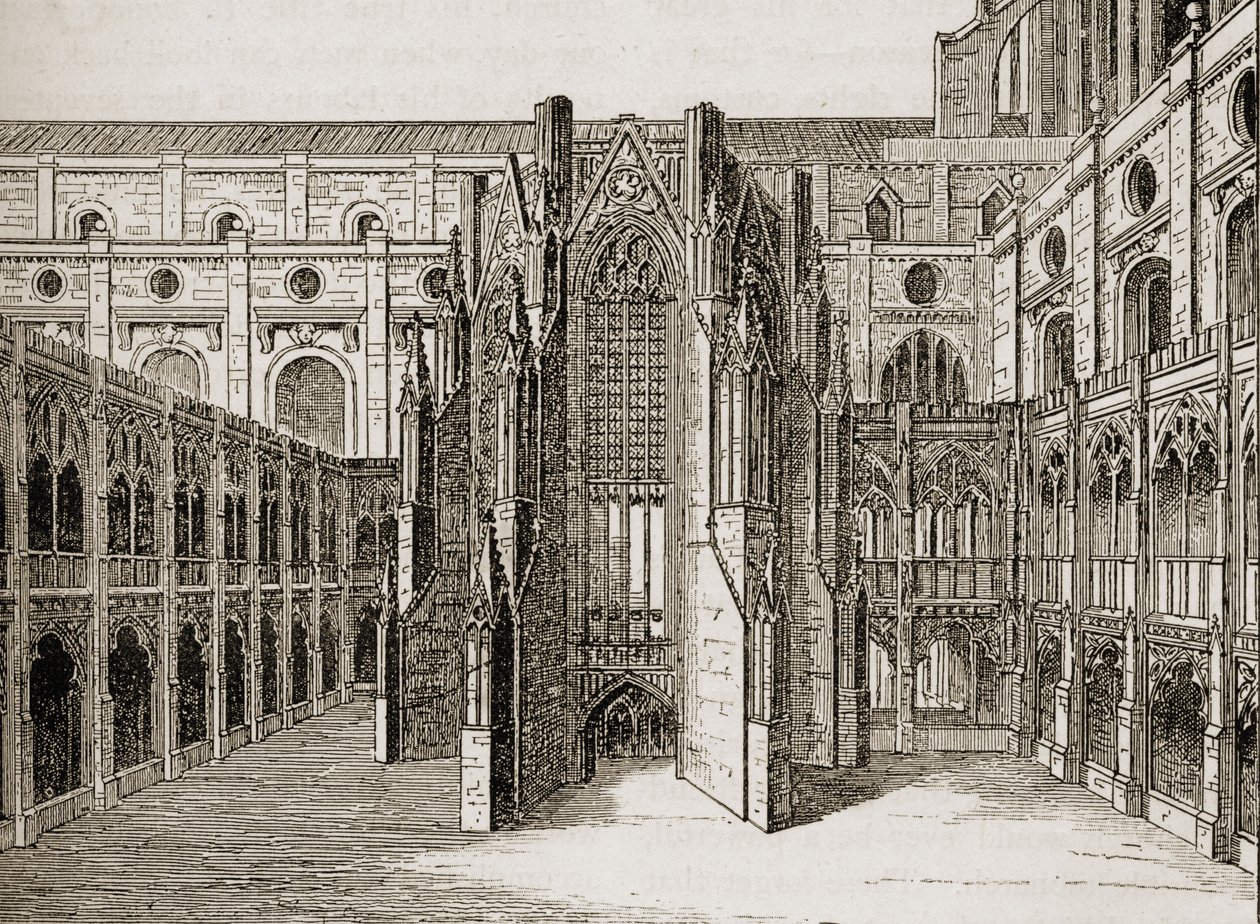 Kapittelhuset til Old St. Pauls Cathedral, av English School