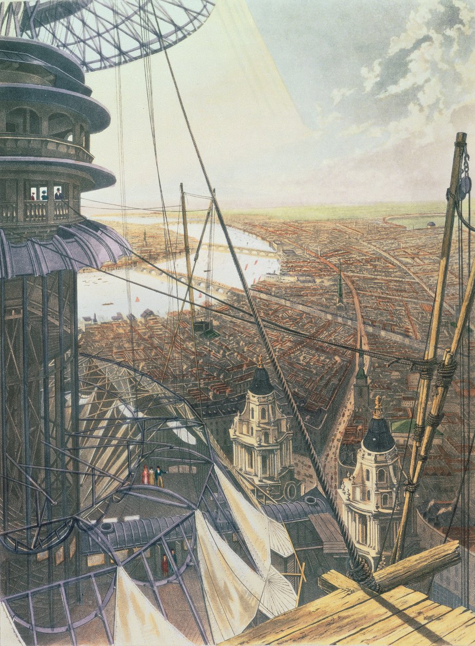 Colosseum, Londons panorama sett fra en Painters Platform, publisert i 1829 av English School