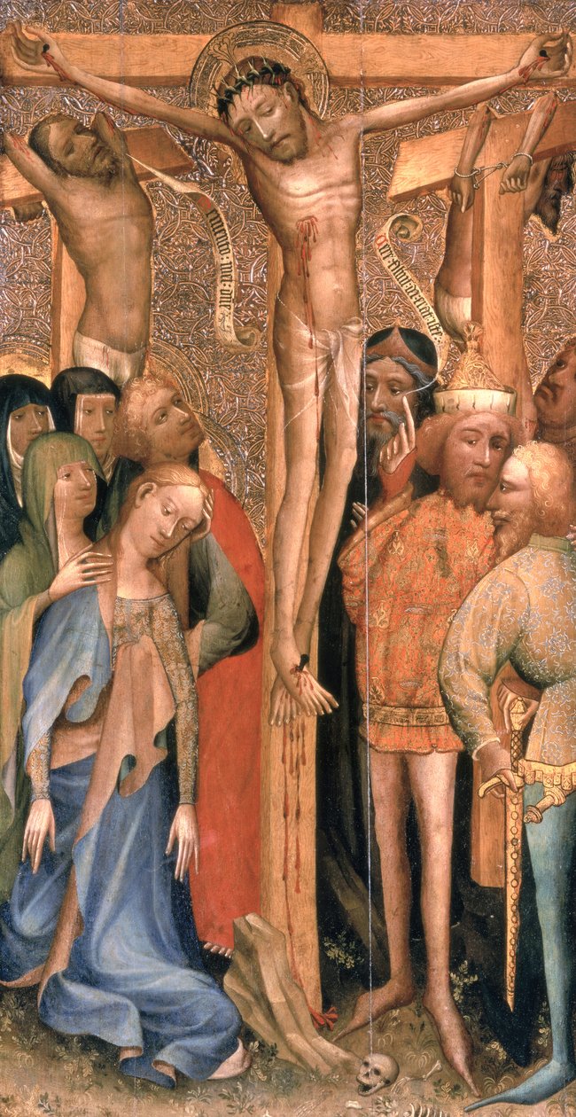 The Crucifixion, ca. 1395 (tempera & forgylt tinnrelieff på panel) av English School