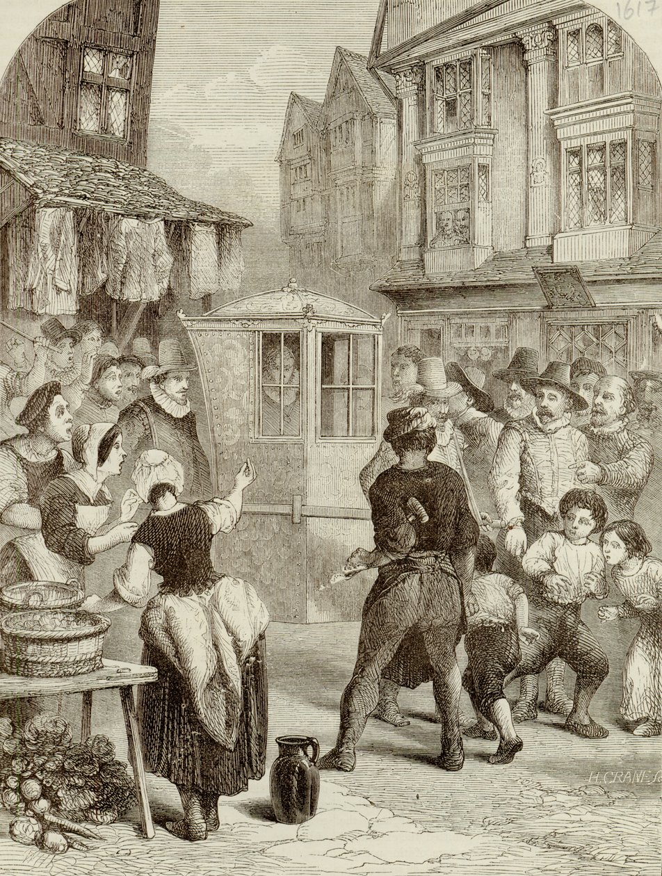 Hertugen av Buckingham passerte gjennom gatene i sin Sedan av English School
