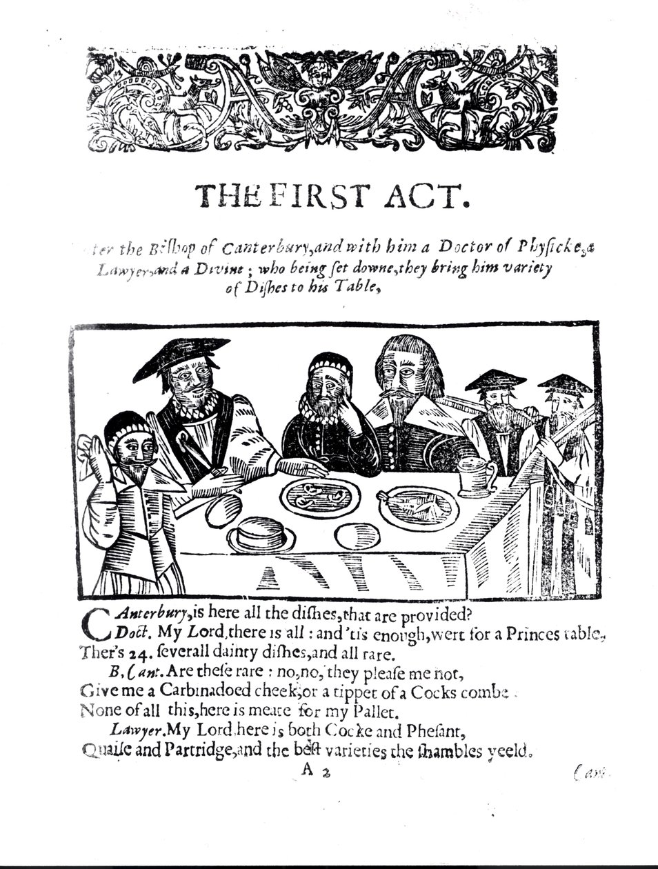 The First Act , et satirisk skuespill mot William Prynne (1600-69) av English School