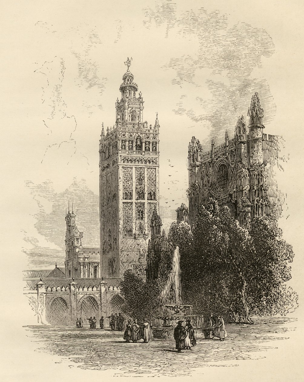 The Giralda, Sevilla, Spania, fra 