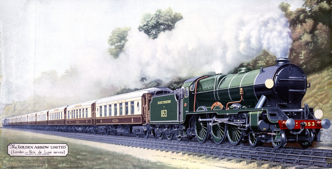 The Golden Arrow Limited, London-Paris De Luxe Service, 1900-tallet av English School