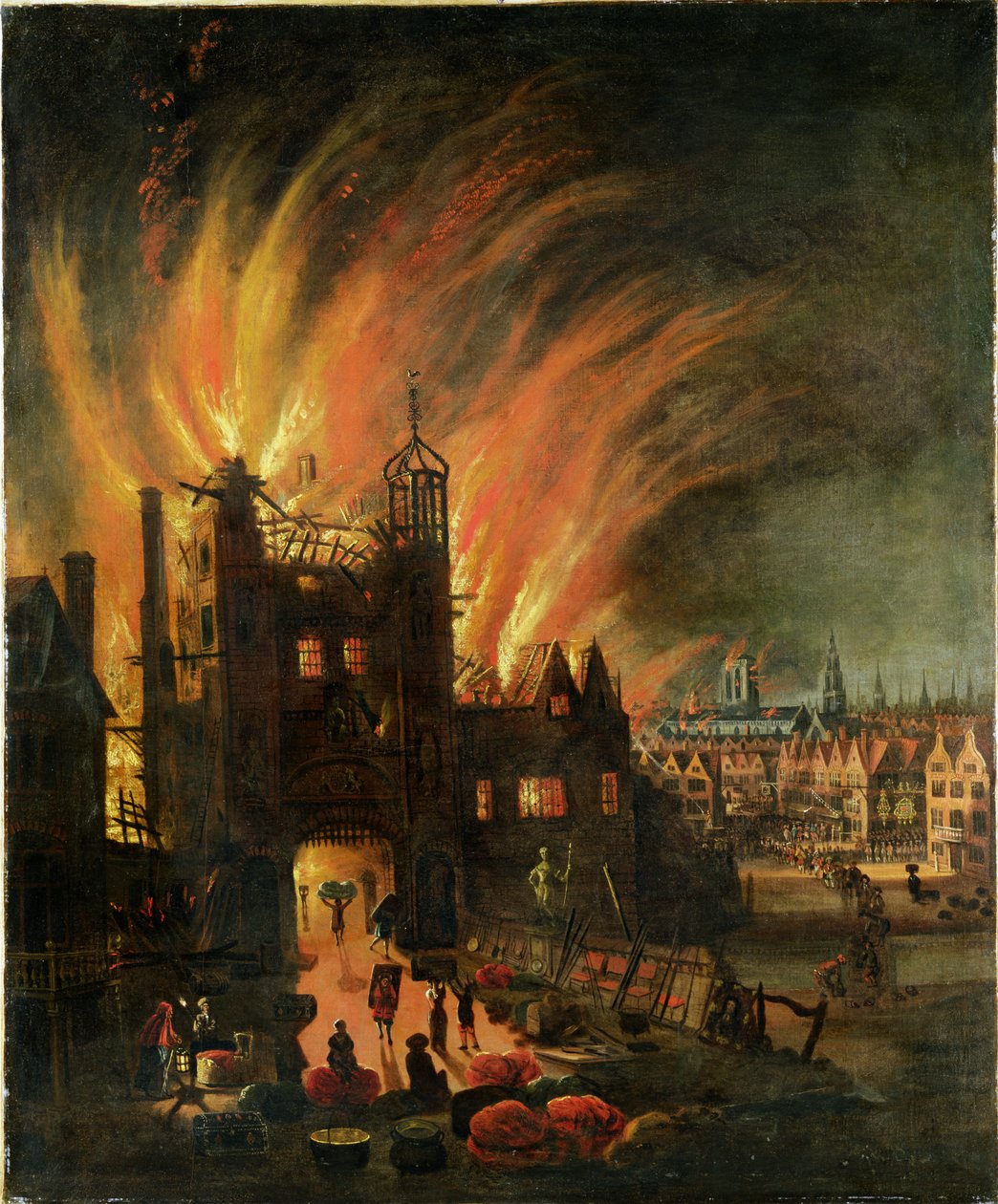 The Great Fire of London (september 1666) med Ludgate og Old St Paul