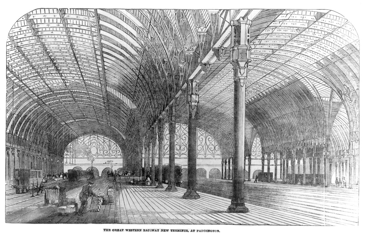 The Great Western Railway New Terminus i Paddington, London, 1854 av English School