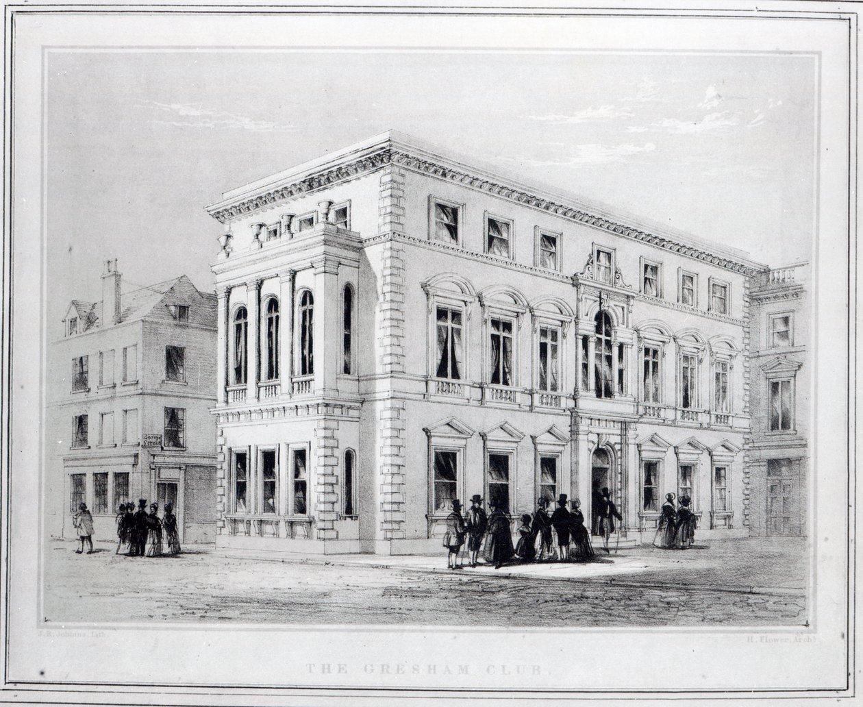The Gresham Club, gravert av J.R Jobbins, ca. 1845-50 av English School