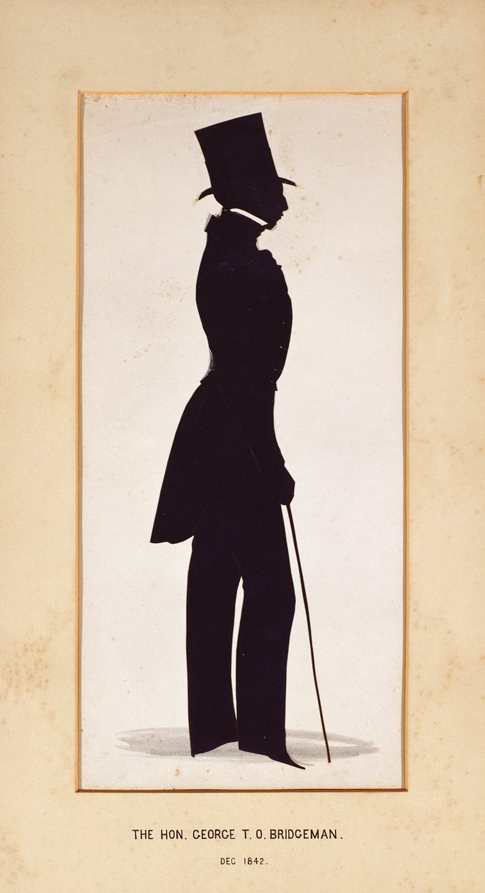 The Hon. George Bridgeman, silhuett av en ukjent kunstner, 1842 (papir) av English School