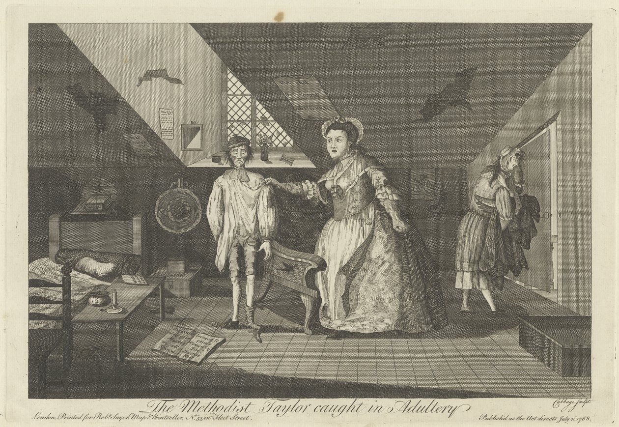 Metodisten Taylor fanget i utroskap, 1768 av English School