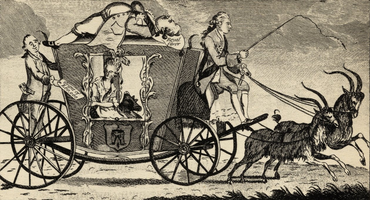 The New Vis a Vis, eller Florizel som kjører Perdita, fra Ramblers magazine, august 1783 av English School