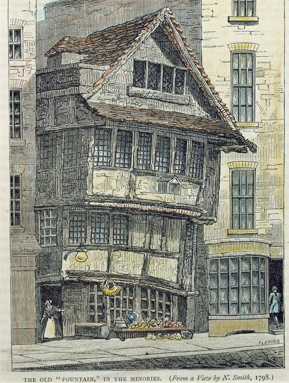 Den gamle fontenen i mindretall (fargegravering) av English School