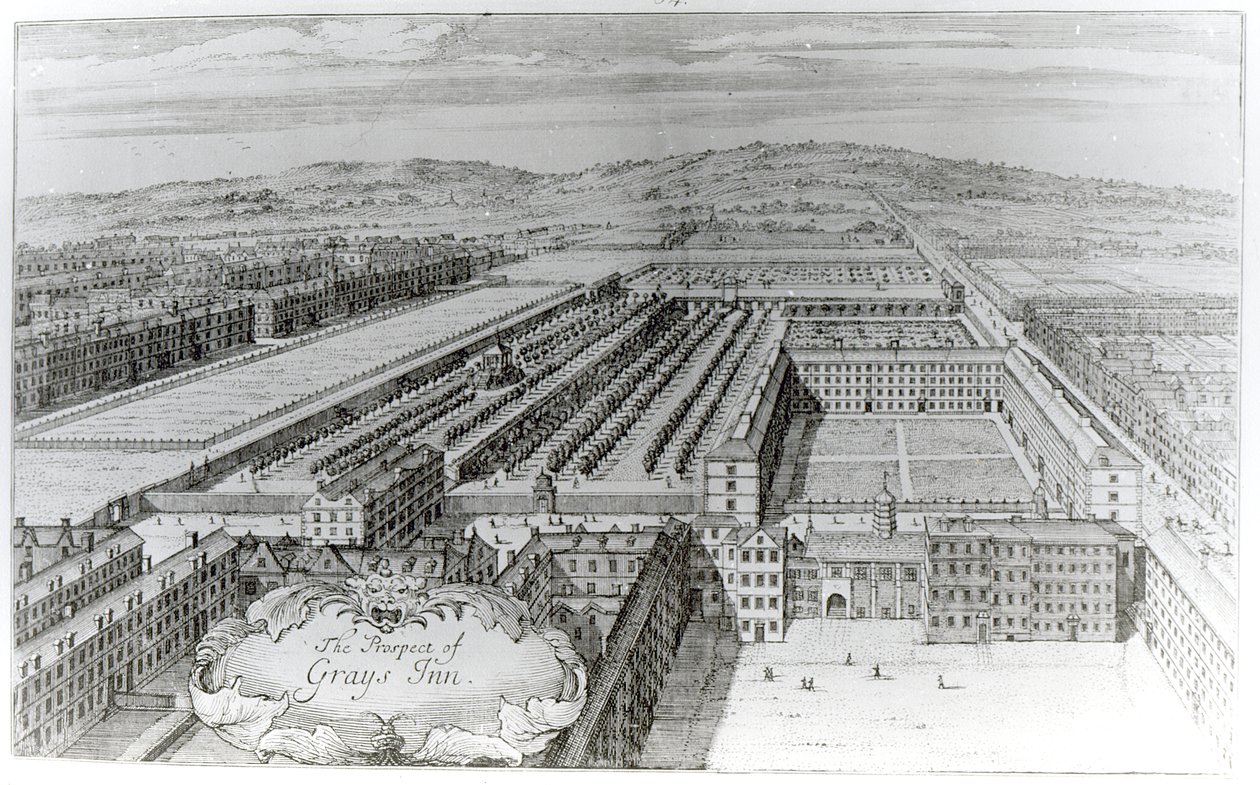 The Prospect of Grays Inn, 1720 av English School