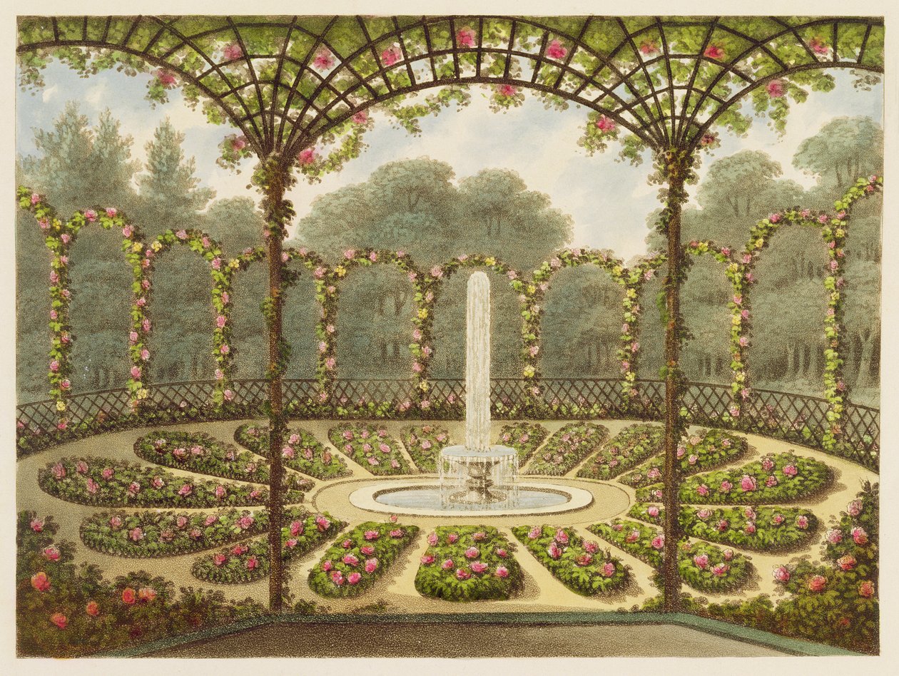 Rosenkransen på Ashridge, pub. av J. Taylor, 1816 av English School