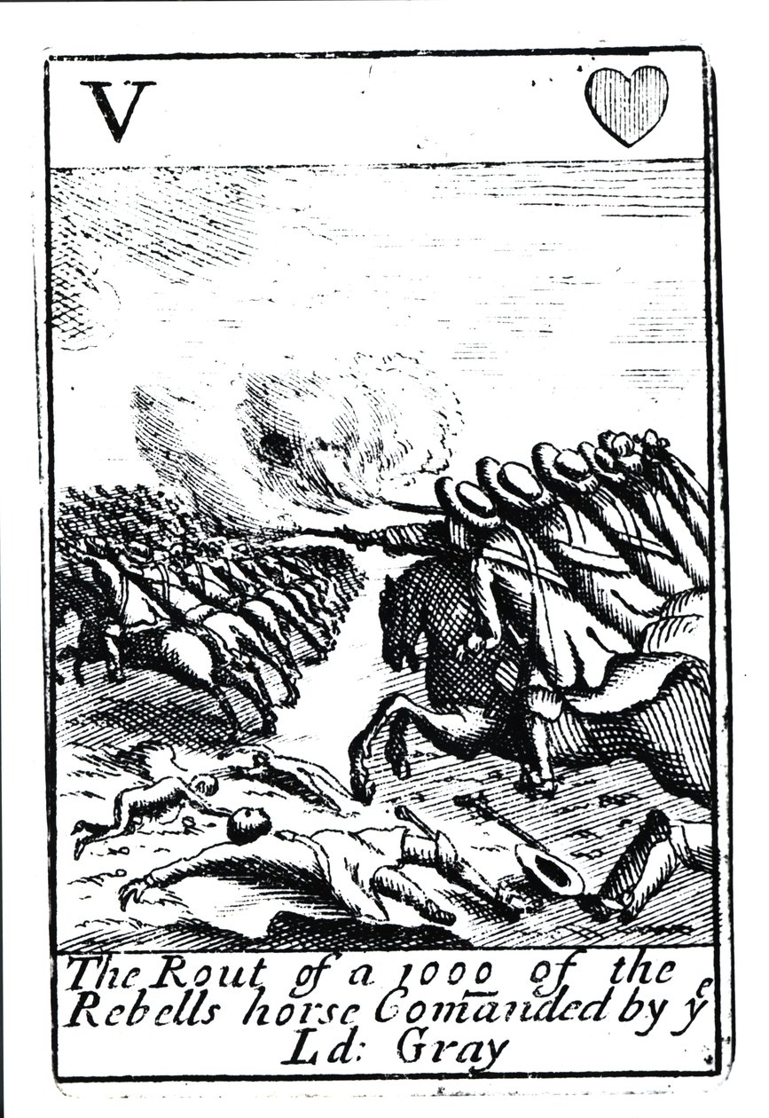 Runden av 1000 av opprørerne i slaget ved Sedgemoor, 6. juli 1685 av English School